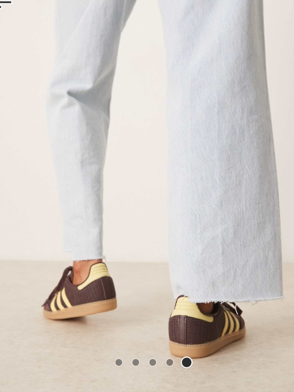 Women's Adidas Samba OG - Shadow Brown/Powder Yellow size 9 - Picture 5 of 14